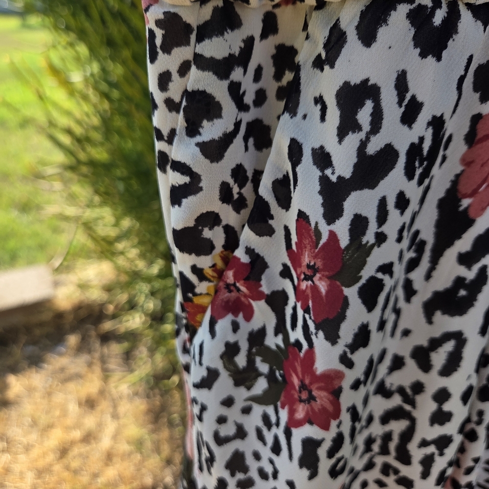 Floral Leopard Print Dress - Picture 5 of 16